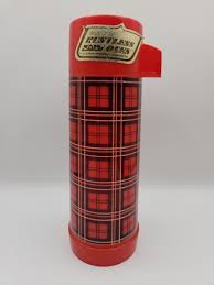 Vintage Aladdin Red Plaid Thermos 1 Pint Made in USA Rustless Ones Very Good | eBay