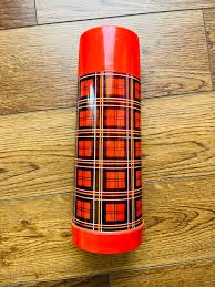 Vintage Aladdin Red Plaid One Quart Thermos - Etsy