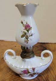 Moss Rose Mini Oil Porcelain Lamp & Shade Aladdin Japan 7 5 ...
