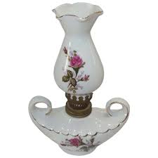 Similar Items to Vintage White Miniature Aladdin Oil Lamp ...