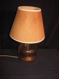 L@@K ~ Vintage CozyTable Lamp with Figure 8 Amber Glass Bulb & Original Shade | eBay