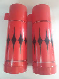 Vintage Aladdin Thermos Picnic Set Leather Bag Wide Mouth ...