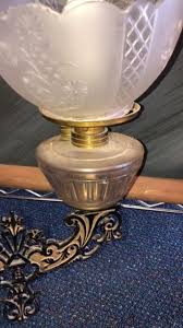 Lot - Vintage Wrought Iron Oil Lamp Chandelier 3 Arm