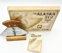 Vintage Alaska Ulu Knife Stainless Steel With Walnut Display ...