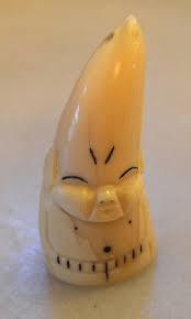 1950's Carved Horn Bone Faux Ivory BILLIKEN ESKIMO INUIT FIGURINE ALASKAN | #508783688