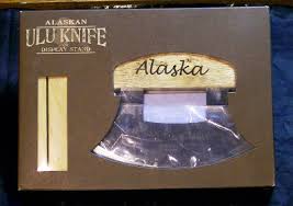 Alaskan ULU Knife & Wood Display Stand 5" Blade 1990's Arctic Circle W/Packaging | eBay