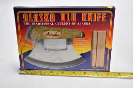 Stainless Steel Alaska Ulu Knife W/ Wooden Display Stand E2 for sale online | eBay