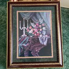 3 Piece Plaster Floral Embossed Painted Wall Art ...