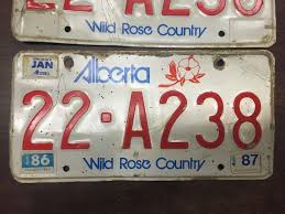 1986/1987 Alberta Canada License Plates Matched Pair 22-A238 Vtg Plate Set Tag | #1954470755