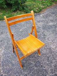 Vintage Wooden Slatedt Seat Folding Chair-Outdoor/Indoor | eBay