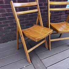 Vintage Wood Folding Chairs, Set of 2, American Made - Etsy