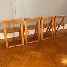 Aldo Jacober for Alberto Bazzani Wood Folding Chairs - Set ...