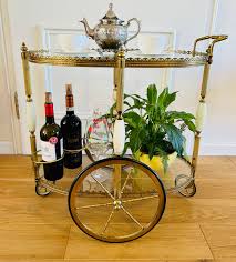 Vintage French Neoclassical Brass Bar Cart/serving Cart/tea Cart From Maison Bagués, 1940s - Etsy