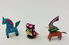 COLORFUL 3 MINI ALEBRIJE HAND MADE OAXACA CARVINGS FIGURE | eBay