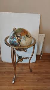 Vintage Gold Gilt Metal Three Legged Room Standing Globe ...