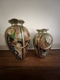 Tall Picassoesque Pottery Vase | eBay