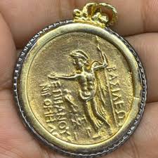 Contemporary gold gilded roman coin set in a silver frame as a pendant | eBay