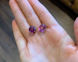 Vintage 9ct Gold Gem Set Stud Earring (single) - Etsy