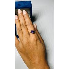 14k Gold Round Cut Amethyst Cocktail Ring Size 7 | Chairish