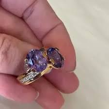 Jewelry | Nwot Alexandrite Cocktail Ring Size 1 Gold Plate Over 925 Sterling Silver 385 | Poshmark