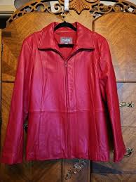 Wilson's Leather Womens Size 1X Real Red Long Sleeve Full ...