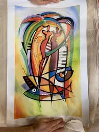 Alfred Gockel Rhythm in the Tropics 24 1/2”x 14 5/8” art ...