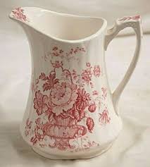 Charlotte Alfred Meakin Pitcher Red & Pink Floral Basket Staffordshire England | eBay