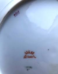 An Antique Italy GINORI Porcelain Hand Painted Puce Pierced ...
