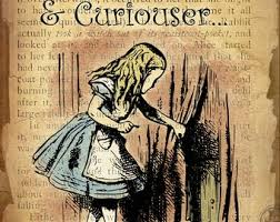 Alice in Wonderland Curiouser & Curiouser Retro Style Wall ...