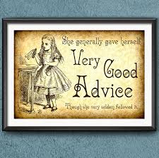 ALICE IN WONDERLAND Print Poster Very Good Advice Party Gift ...