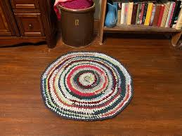 Handmade Farmhouse Rag Rug 33 Inch Diameter Multi Colors - Etsy Denmark