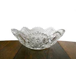 Vintage Bowl Oblong Cut Crystal Brilliant Design and ...