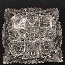 Vintage ABCG American Brilliant Cut Glass Square Dish ~ 5.5 ...