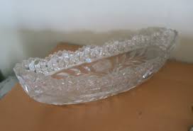 Vintage Bohemian Czech Cut Crystal Centerpiece Celery Cracker Dish Bowl 12" x 4" | eBay