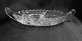 Fostoria American Clear: 2-Part Relish Dish w/ Handles, 12" x 5 1/2" — Dishes Encore