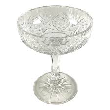 1980s Cut Glass Compote | Chairish
