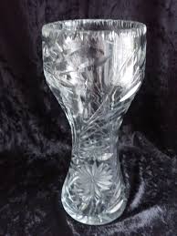 Antique American Brilliant Cut Glass Vase Flower & Leaves 10” x 4” Free Blown | eBay