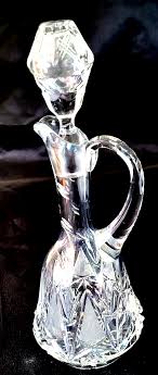 European Cut Glass Crystal Ewer Decanter – Matching Stopper, Applied Handle | eBay