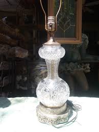 American Brilliant Period Cut Glass Lamp - Etsy