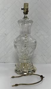 Vintage Antique Cut Etched Crystal Decorative Beautiful Tall Lamp 25" | eBay