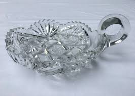 Vintage Antique Cut Glass Crystal Candy Dish with Single ...