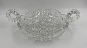 ABP Cut Glass Large 2-Handled Bowl/Nappy Sawtooth Edge ...