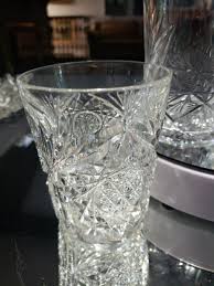 set 4 Tumblers American Brilliant Cut Glass Crystal Hobstar Fanned Star Buzzstar | eBay