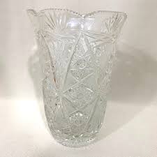 Large Vintage Crystal Glass Vase, 9.85" Cut Crystal Vase, Footed Crystal Vase, Heavy Crystal Vase, Flower Vase - VDA0156 - Etsy