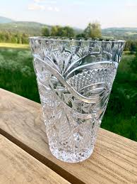 Lead Crystal Cut Glass Vase Diamond Pattern Large Vase Flower Vase - Etsy New Zealand