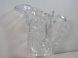 Vintage 11 1/4" high Cut Glass Water Pitcher ~ Unknown Pattern | eBay