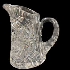 Antique Vtg American Brilliant Cut Glass Creamer Pitcher Hob Star ABP 5" X 4" - Etsy