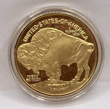 2010 $50 Buffalo Tribute Proof 24kt Gold Clad Bronze Coin ...