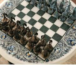 18" Marble Chess Board Hanmade Floral Work | eBay