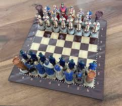 Handmade Medieval Chess Set With Wooden Board - Etsy